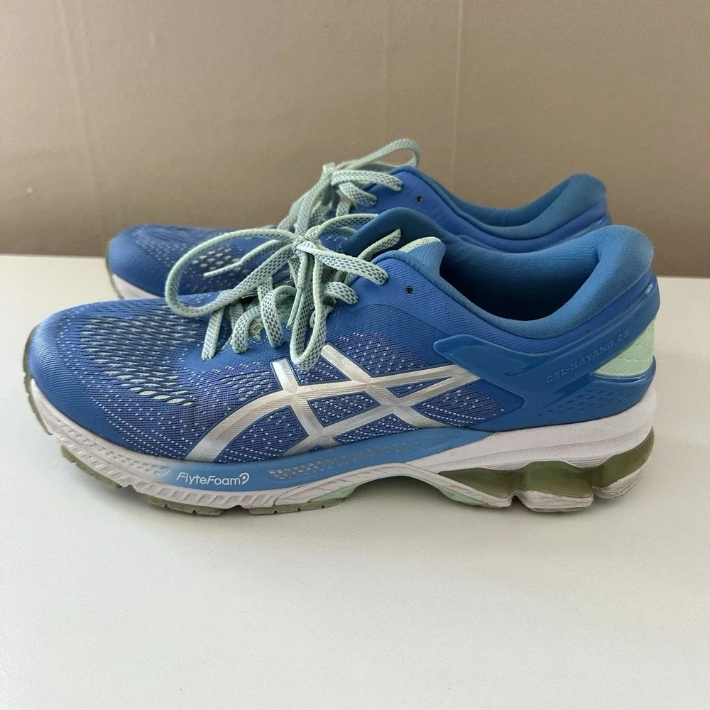 Asics Women Gel Kayano 26 Sneakers Size 10 Blue Lace Up Athletic Running Active